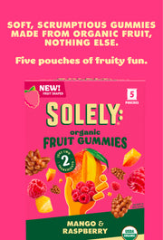 organic mango raspberry gummies callouts.