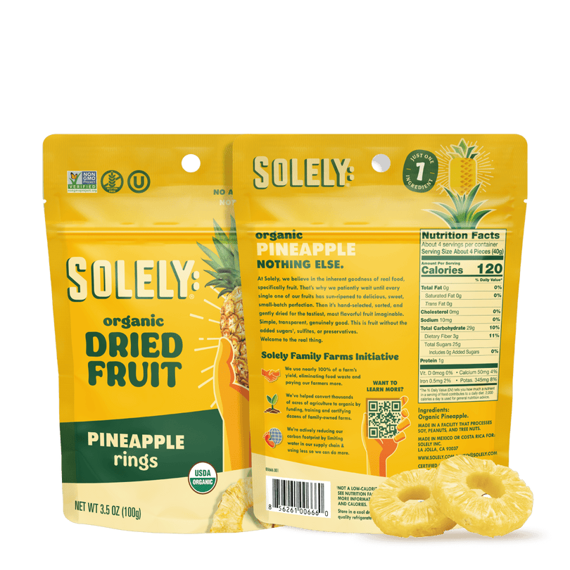Organic Dried Pineapple Rings 3.5oz Solely